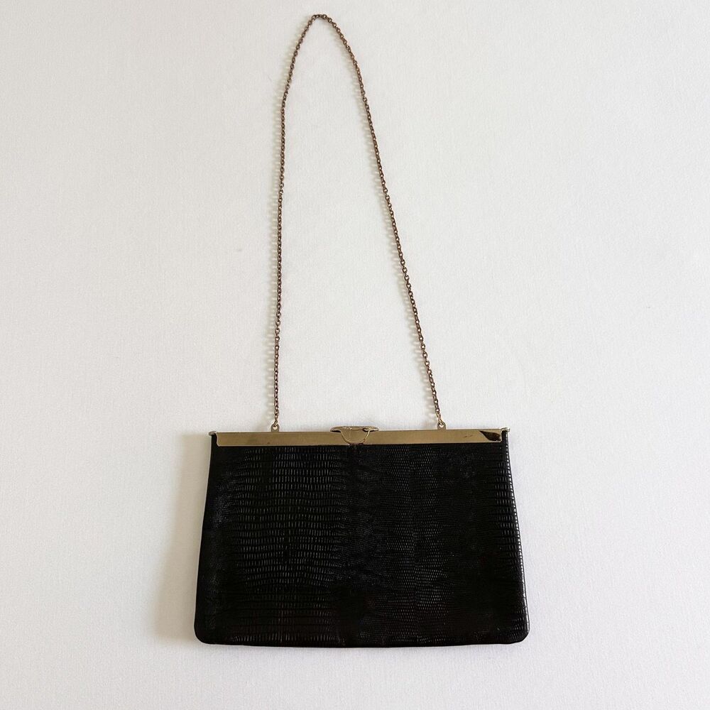 Classic Black Clutch with Chain Strap